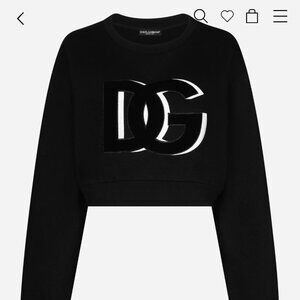 Dolce & Gabbana Cropped Jersey Sweatshirt with DG logo